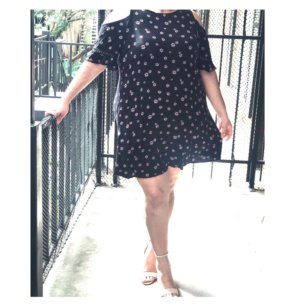 xhilaration black floral summer spring dress